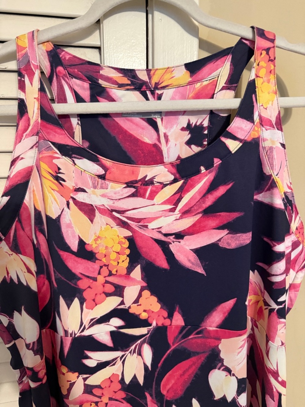 Columbia Floral PFG Tank Dress in Navy, Pink, Yellow - Picture 3 of 4